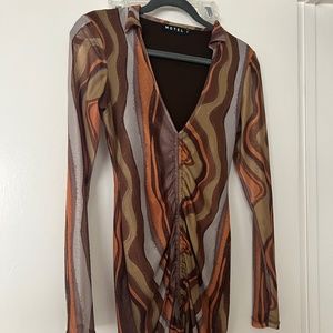 motel rocks multi colored mini dress